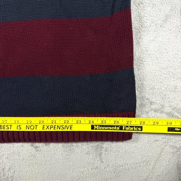 Nautica Mens 3X Red Navy Stripe Cotton Quarter Zip Pullover Sweater Big Tall - Picture 9 of 12